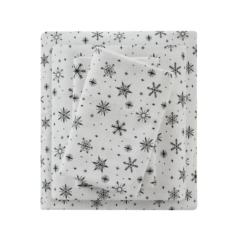 Madison Park Cozy Cotton Flannel Printed Sheet Set