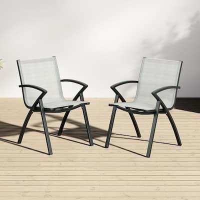 Outdoor All-Weather Dining Chairs Set for Patio, Poolside