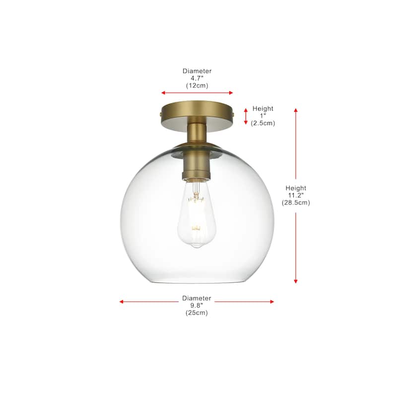 Elegant Lighting Baxter Single Light 10" Wide Semi-Flush Globe Ceiling
