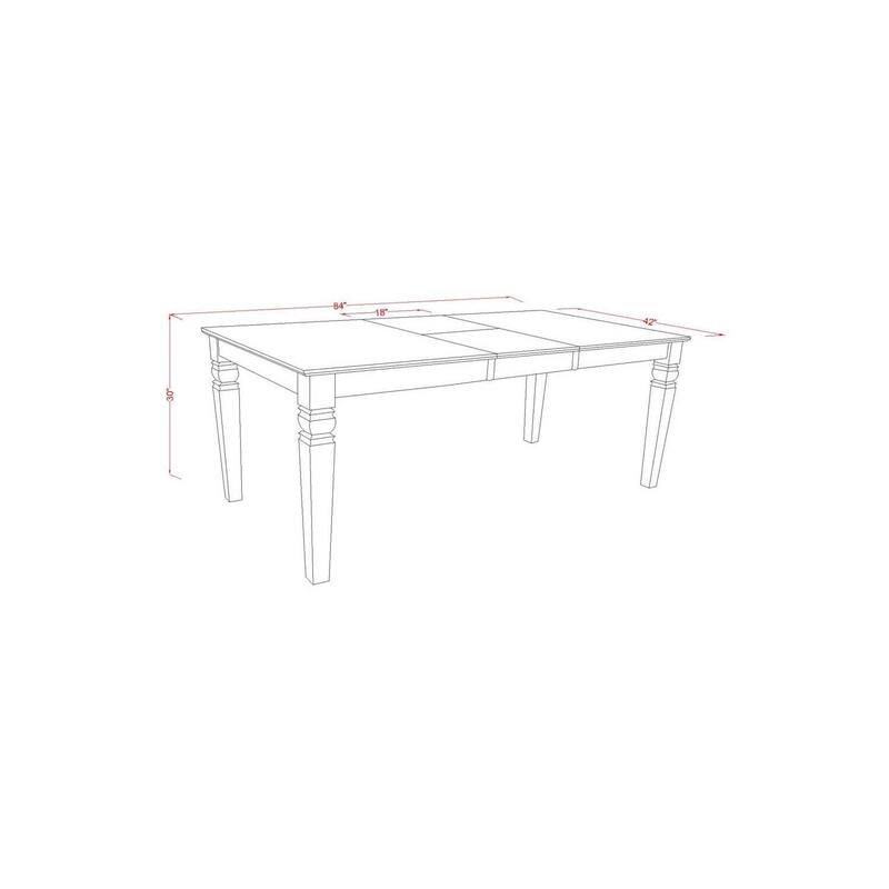 5Pc Dining Set - Rectangle Table with Leaf & 4 Parsons Chairs - Black & Light Sable Finish - 84