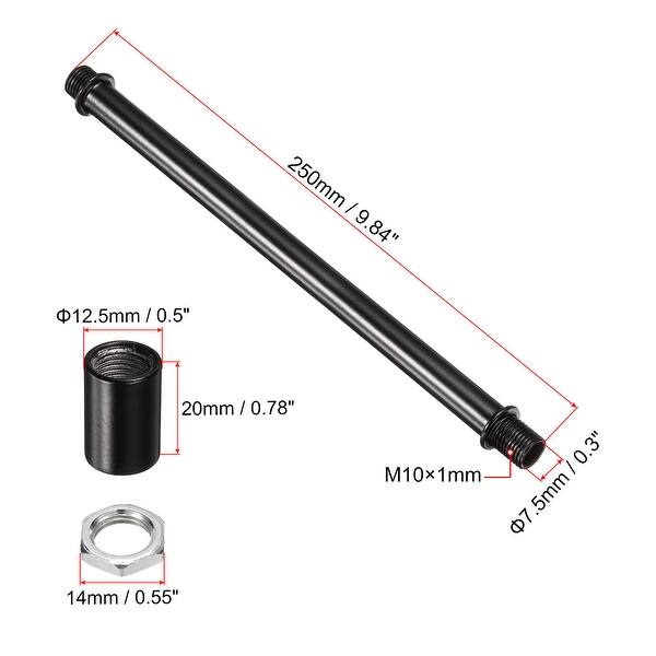 4set M10x1 Threaded Extension Rod Kit 250mm Coupling Nut with Pipe Hex ...