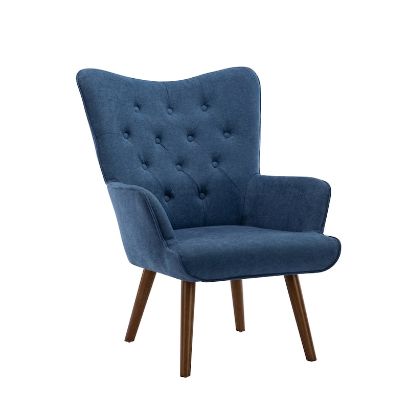 Porthos Home Harlem Accent Chair, Polyester Wingback, Wooden Legs