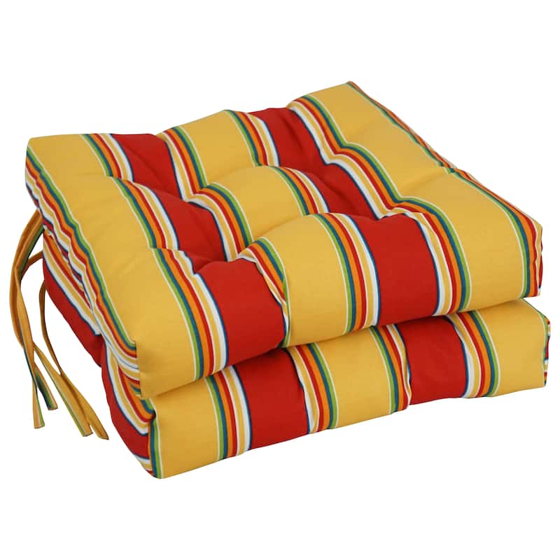 16-inch Square Tufted Indoor/Outdoor Chair Cushions (Set of 2) - 16" - Haliwell Multi