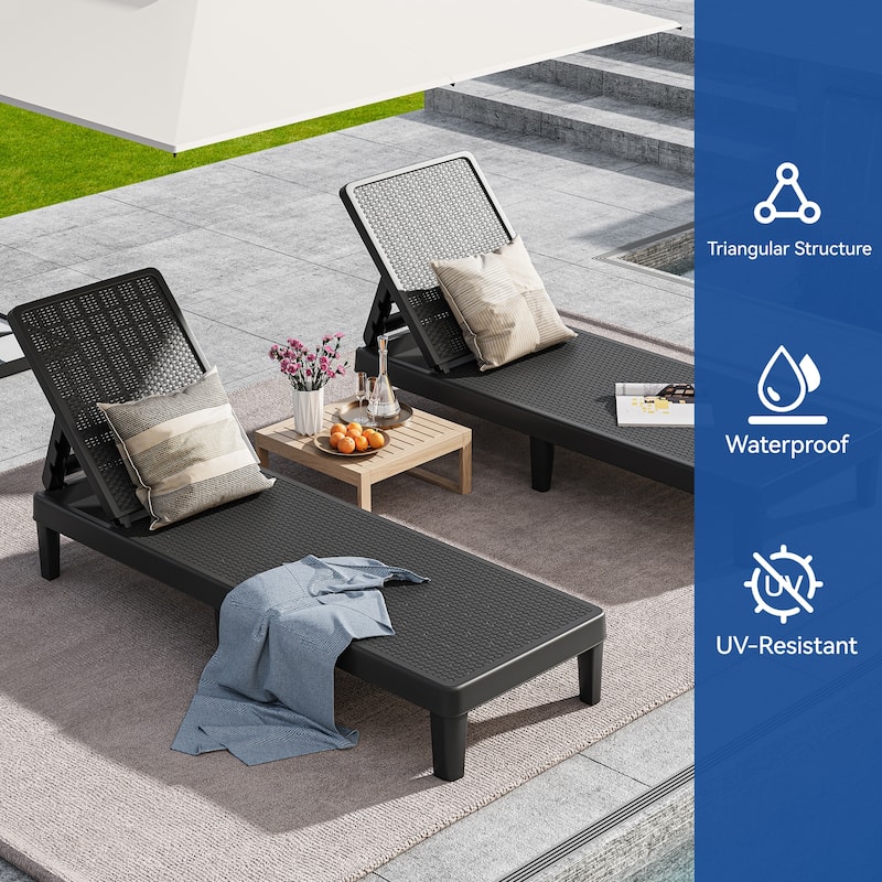 Outdoor recliner with adjustable back - N/A