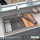 preview thumbnail 12 of 52, Karran Top Mount 33 in. Large Single Bowl Quartz Workstation Kitchen Sink