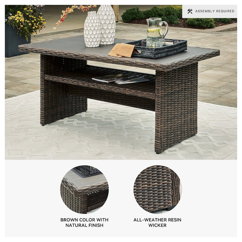 Signature Design by Ashley Brook Ranch Brown Outdoor Multi-use Table - 59" W x 35.5" D x 27.38" H