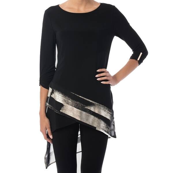 Shop Joseph Ribkoff New Black Womens Size 16 Asymetrical Hem Tunic