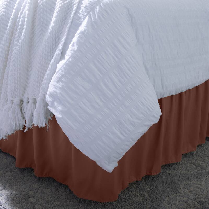 Home Details Wrap Around Bed Ruffle Twin/Full in Chocolate