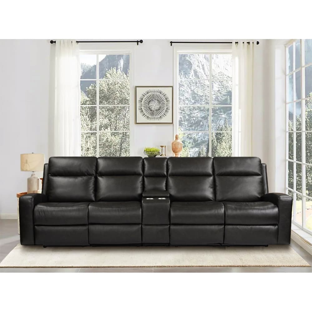 Drake leather top power reclining sofa