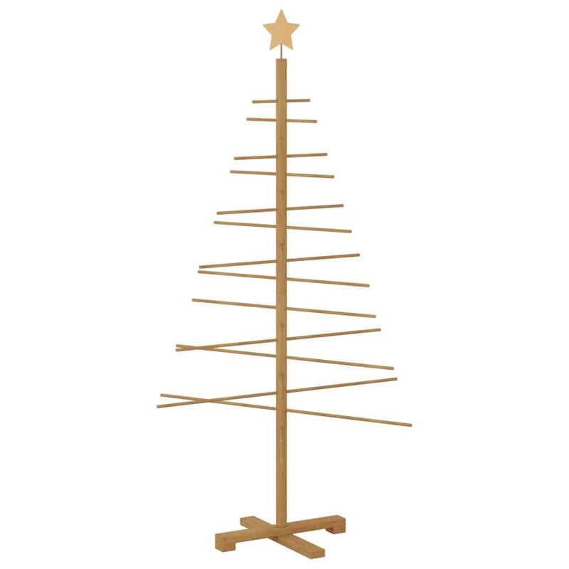 vidaXL Wooden Christmas Tree with Stand Brown bamboo