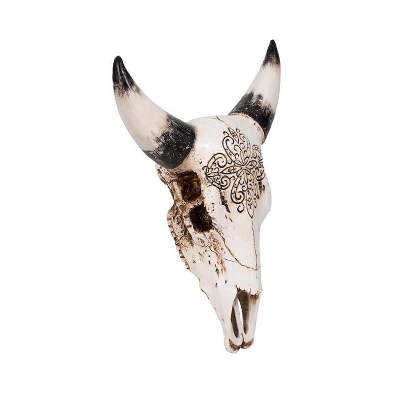 Sagebrook Home Bull Skull With Succulents, Multi, Novelty
