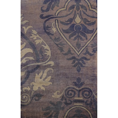 Abstract Oriental Area Rug Handmade Wool Carpet - 5'0" x 7'10"