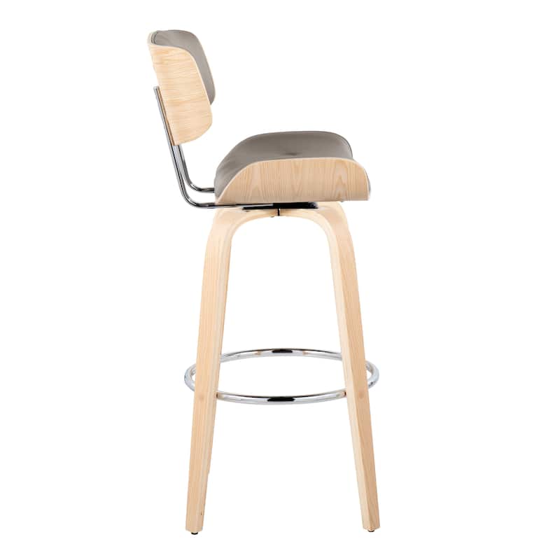 Carson Carrington Leksand 30" Fixed-Height Bar Stool with Bent Wood Legs (Set of 2)
