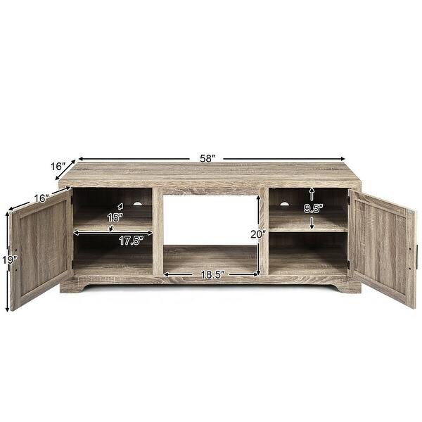 Shop Gymax 1400w Electric Fireplace Tv Stand Storage Cabinet