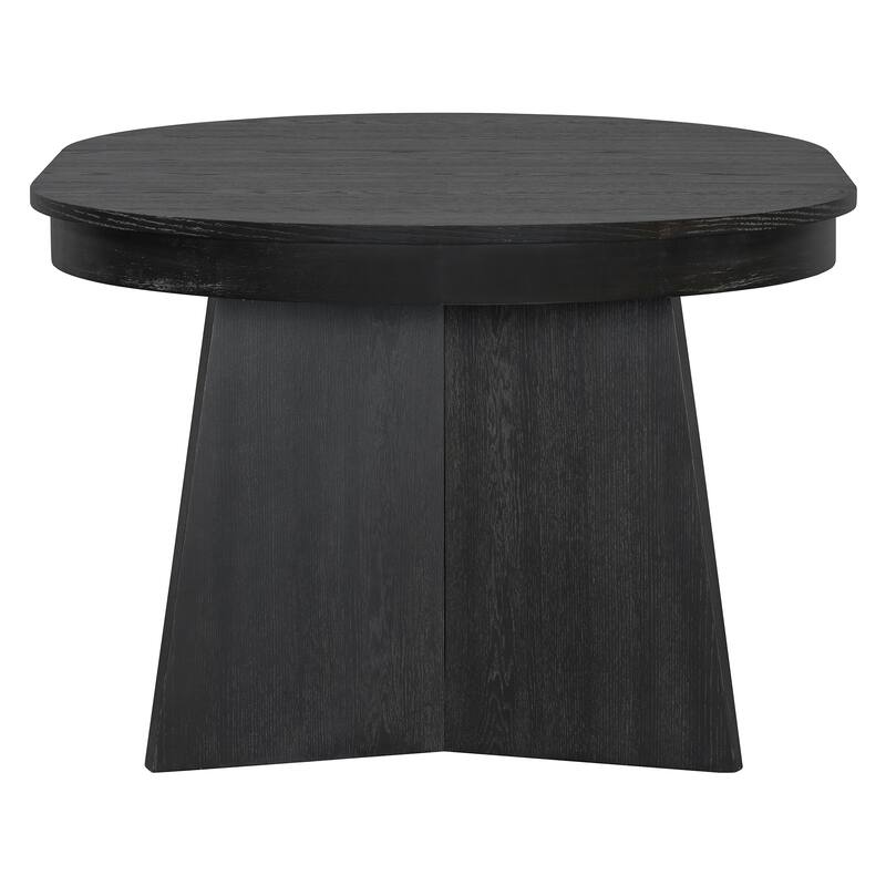 5-Piece Round Dining Table Set For 4,Retro Extendable Dining Table Set With 4 Upholstered Chairs,Kitchen Table And Chairs