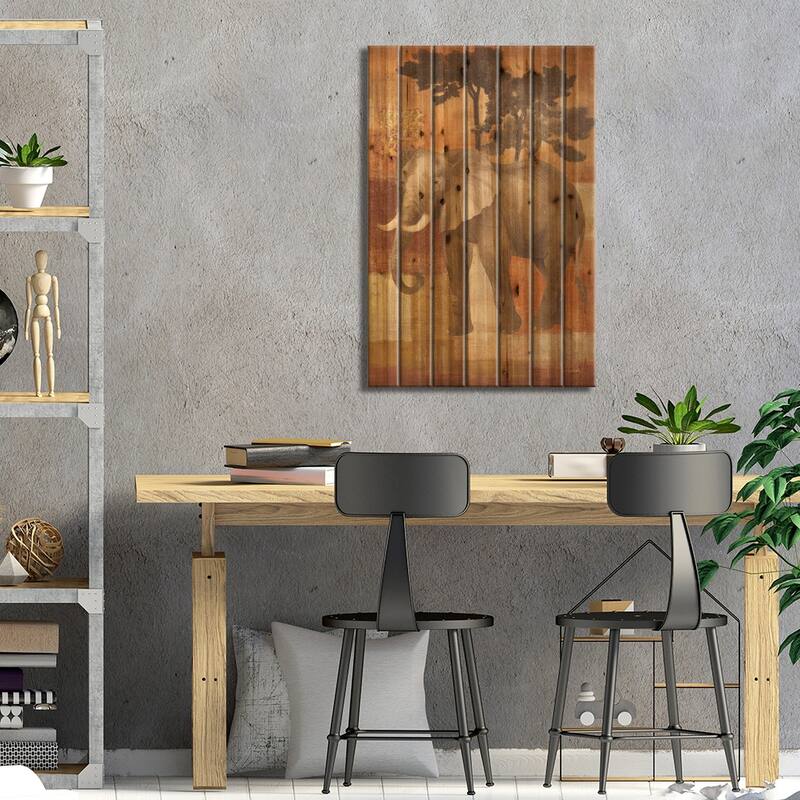 Animals on Safari IV Print On Wood by Albena Hristova - Multi-Color