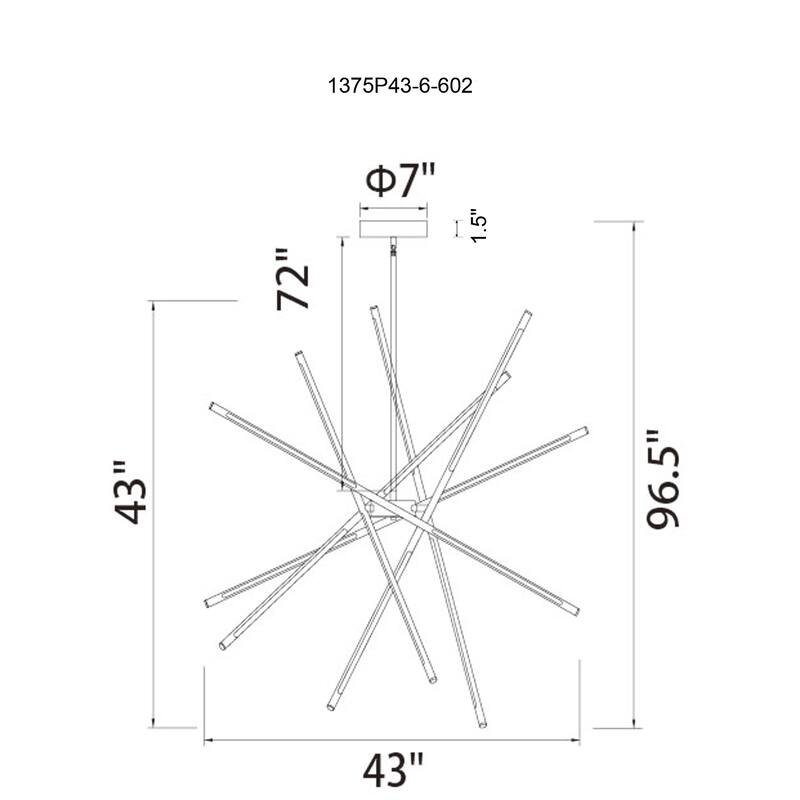 Oskil Integrated LED 43in Satin Gold Chandelier - Satin Gold