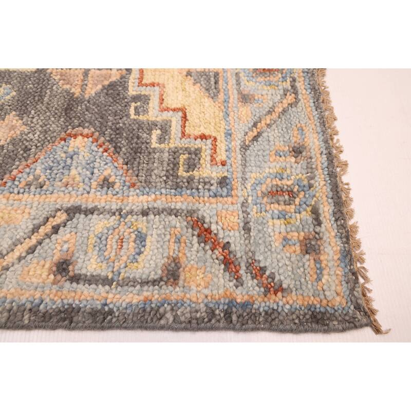 ECARPETGALLERY Hand-knotted Jules Serapi Dark Grey Wool Rug - 2'7 x 9'10