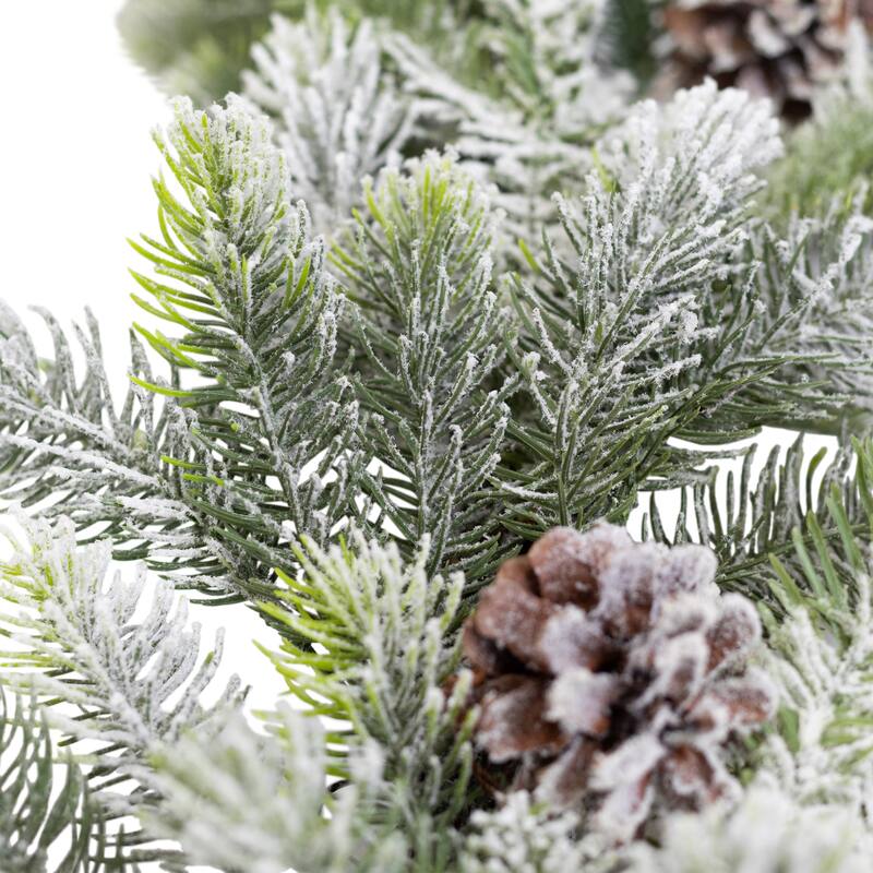 Flocked Pine and Pinecones Artificial Christmas Garland - 5.5' x 10" - Unlit