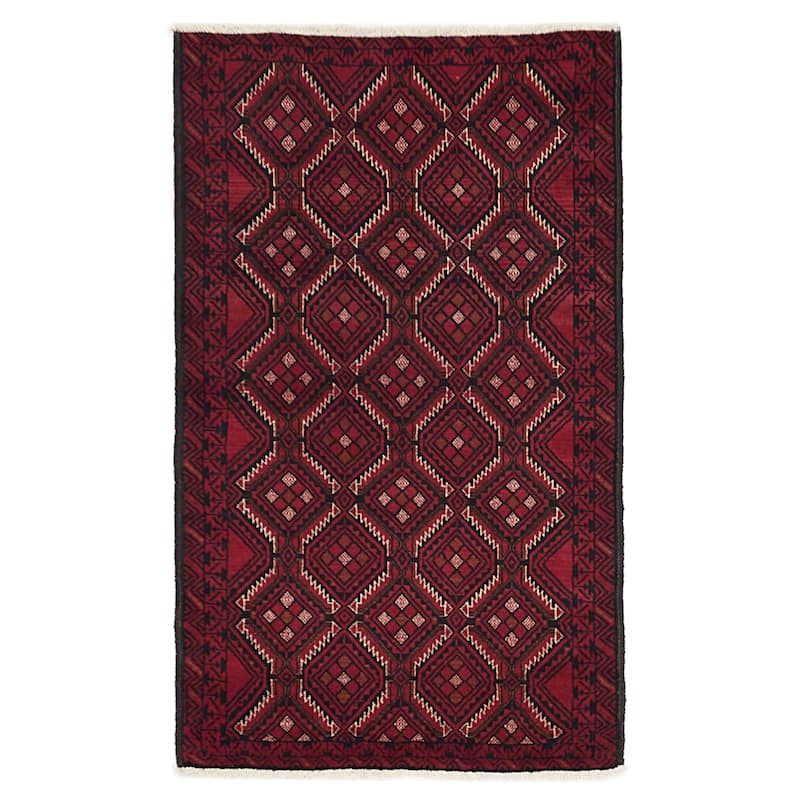 ECARPETGALLERY Hand-knotted Teimani Red Wool Rug - 3'7 x 6'1