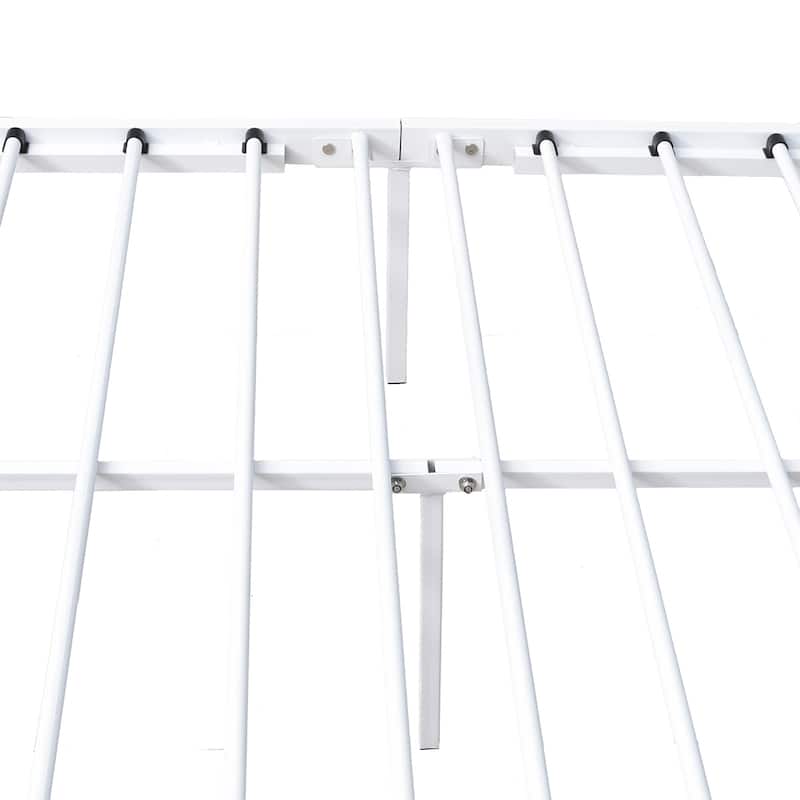 Modern Metal Platform Bed Frame with Victorian Style Wrought Iron-Art Headboard/Footboard, No Box Spring Required