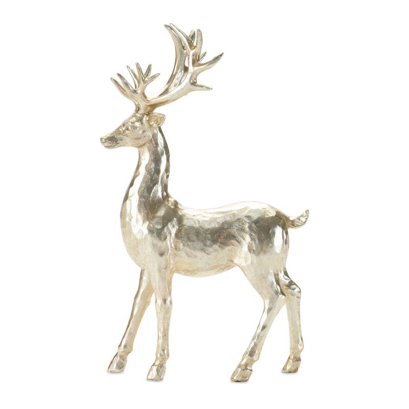 Gold Polyresin Deer Figurine Set of 4 with Metallic Finish - 7.25’ x 3.5” x 12” (L x W x H)