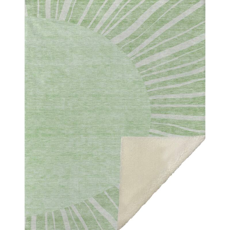 Premium Machine Washable Modern Sun Sherpa Throw Blanket