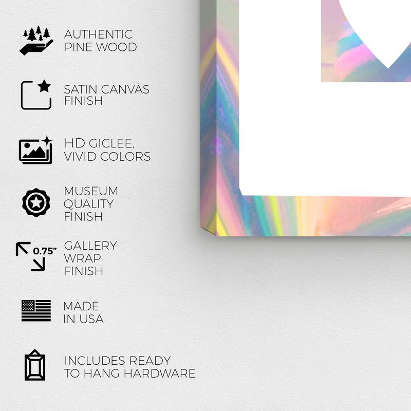 Wynwood Studio Canvas Fashion and Glam Holo Eau de Parfum Inverted White and Metallic Pink Glam Wall Art Canvas Print