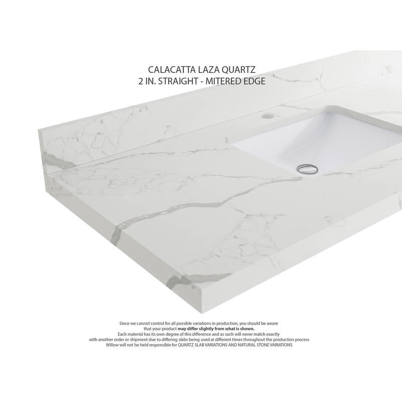 Willow Collections 36 x 22 Charlotte D Right Offset Sink Bathroom Vanity with Countertop