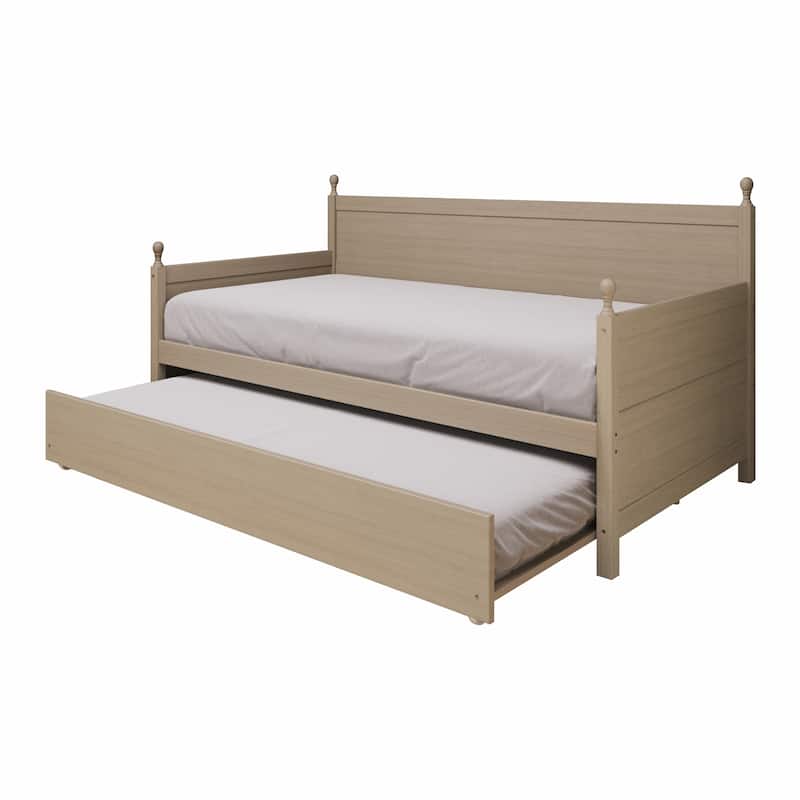 CraftPorch Mid-Century Modern Wooden Twin Size Daybed With Trundle
