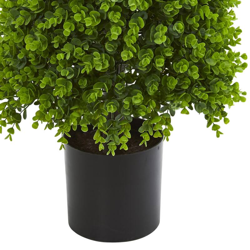 Eucalyptus Topiary Tree 4Ft - Artificial Indoor Outdoor Plant Décor - Green
