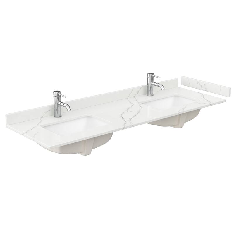 Wyndham Collection WCFQC166DTOPUNS-Q 66" Quartz Vanity Top with - Giotto Quartz - Colored