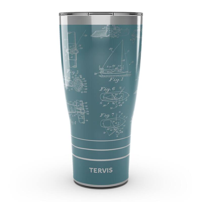 Tervis Traveler Tradewinds Collection Sail Schematic Triple Walled Insulated Travel Tumbler, Stainless Steel - 30oz