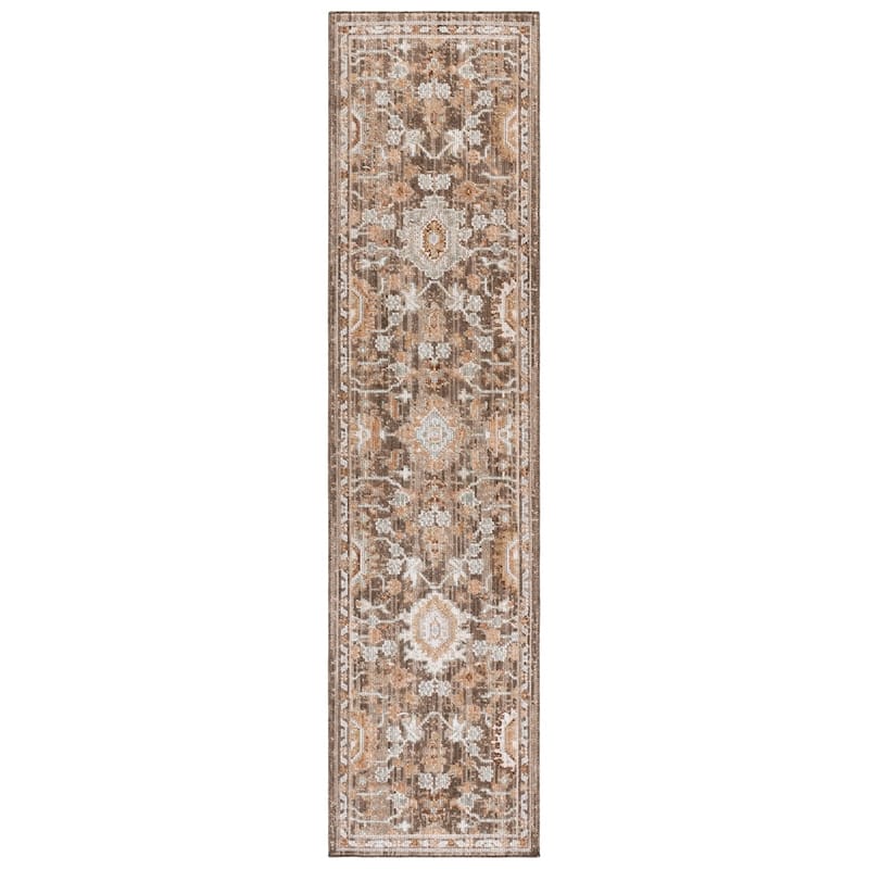 SAFAVIEH Vintage Westwood Rianne Rug - 2' x 8' Runner - Brown/Beige Ivory