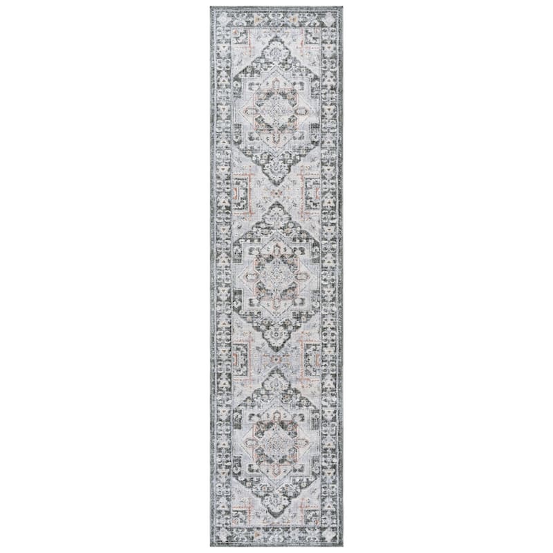 SAFAVIEH Scarlett Sorne Transitional Rug - 2' x 8' Runner - Green/Ivory Rust