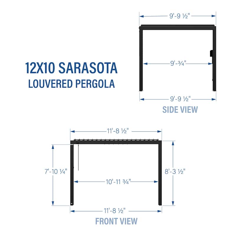 Backyard Discovery Sarasota 12'x10' Galvanized Steel Louvered Pergola