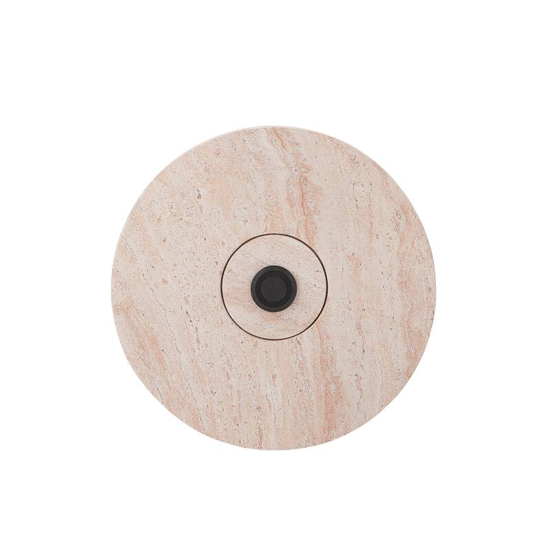 Christopher Knight Home - Modern Outdoor MGO Umbrella Side Table with Natural Travertine Effect