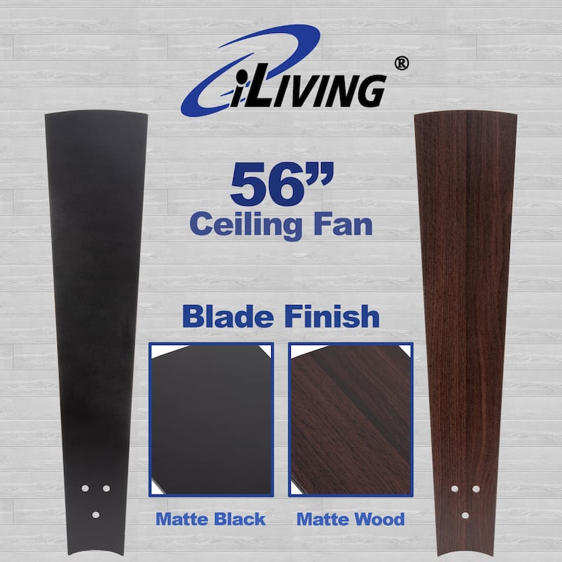 iLIVING 56" Quiet BLDC Indoor Ceiling Fan w/ Remote, 6 Speeds 6300 CFM