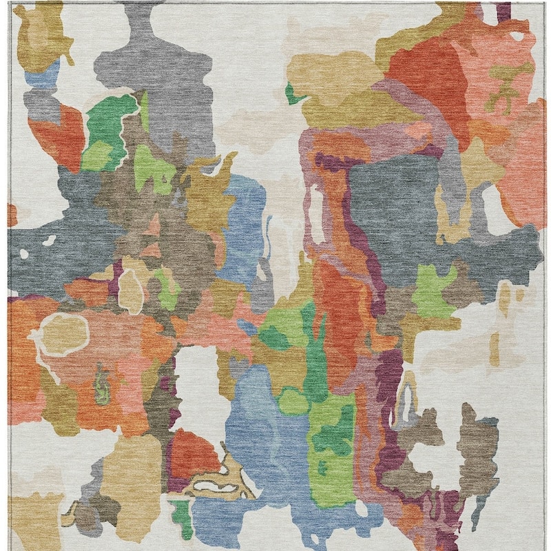 HomeRoots Abstract Transitional Rectangle Outdoor Rug