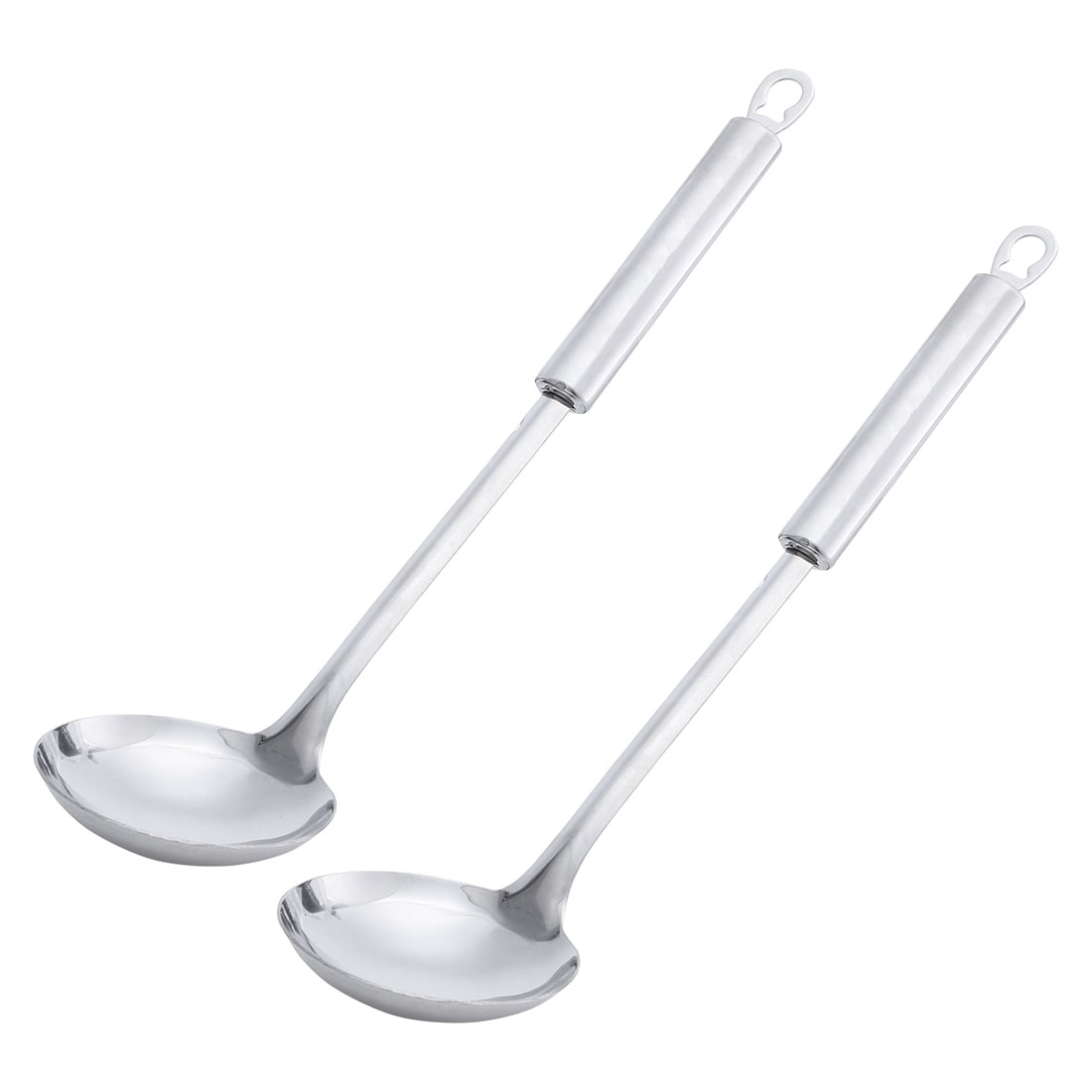 Stainless Steel Long Handle Soup Ladle Chef Cooking 11 Length Silver Tone 2pcs | Harfington