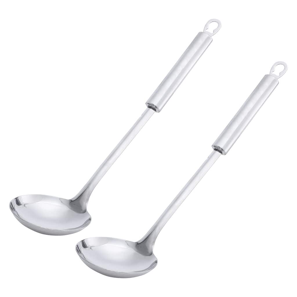Stainless Steel Long Handle Soup Ladle Chef Cooking 11" Length 2pcs - Silver Tone - 11" x 2.8" x 0.8"(L*W*H)
