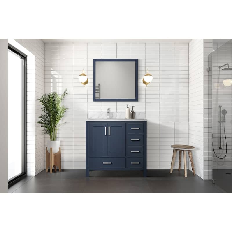 Jacques 36 in. W x 22 in. D Left Offset Dark Grey Bath Vanity
