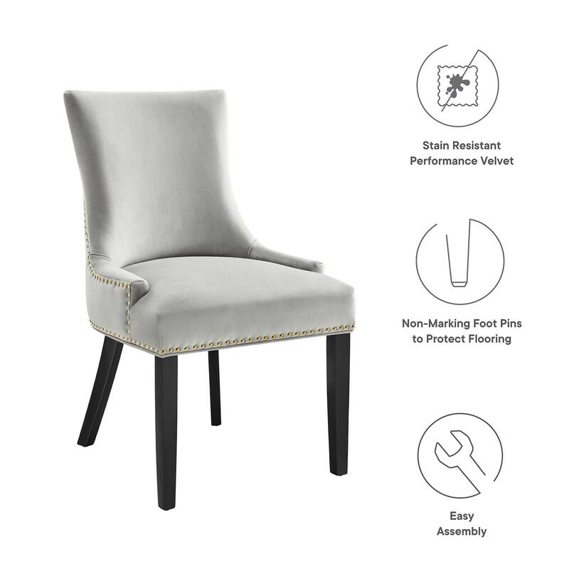 Marquis Performance Velvet Dining Chairs - Set of 2