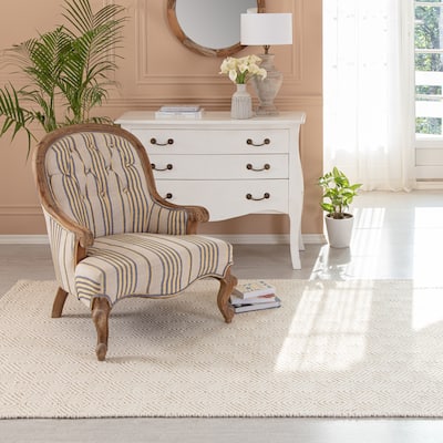 Jani Chillon Natural & Wool Diamond Rectangle Area Rug - Soft and Elegant Design