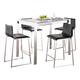 Option Black Faux Leather/Clear Glass Top