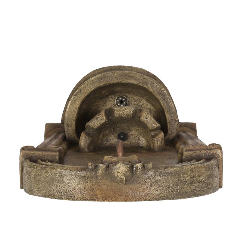 35.25" H Floor Fountain with LED Lights, Weather Resistant Outdoor Fountain - 35.25"H