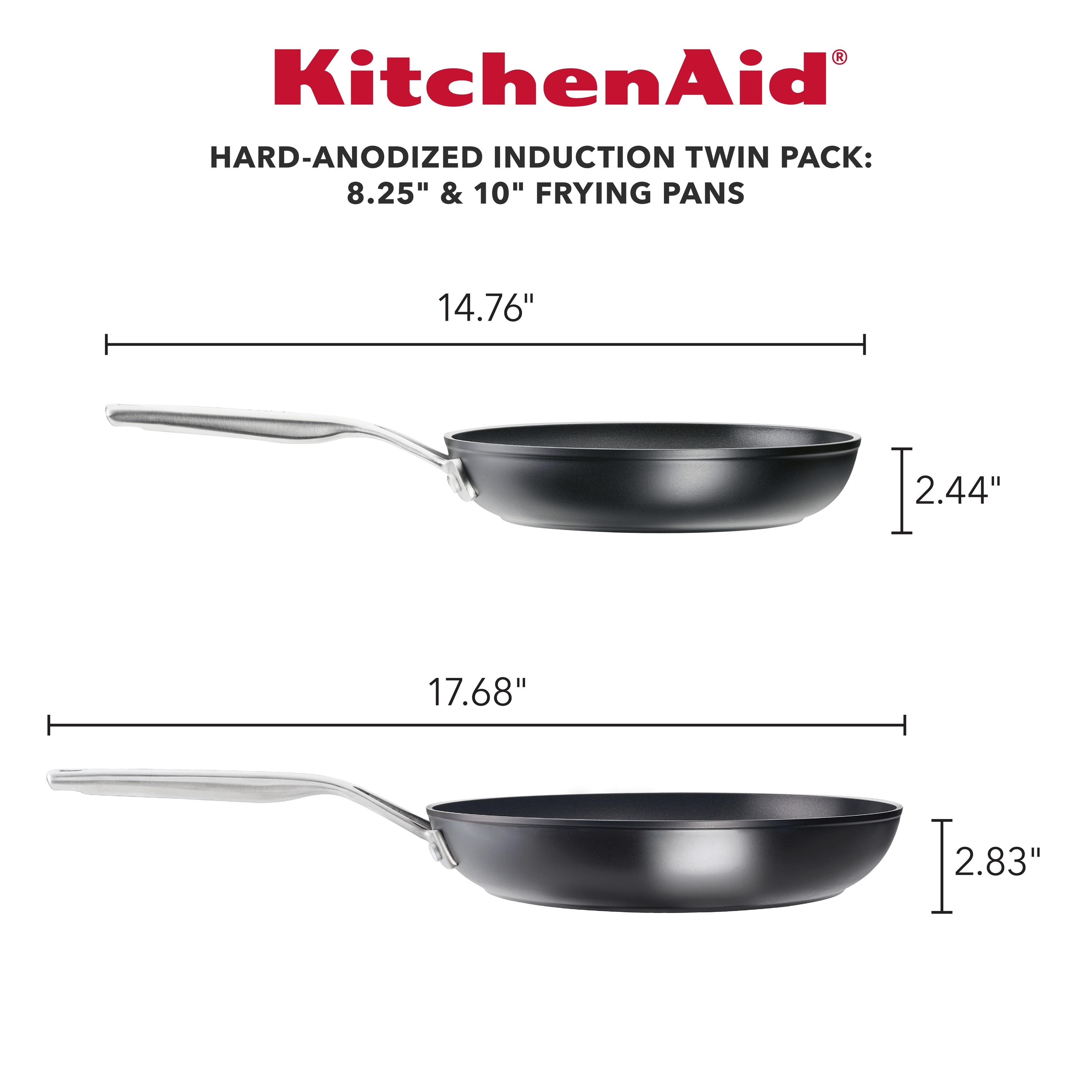 KitchenAid Hard Anodized Nonstick 10-Piece Cookware Set in Midnight Black -  Bed Bath & Beyond - 14341733