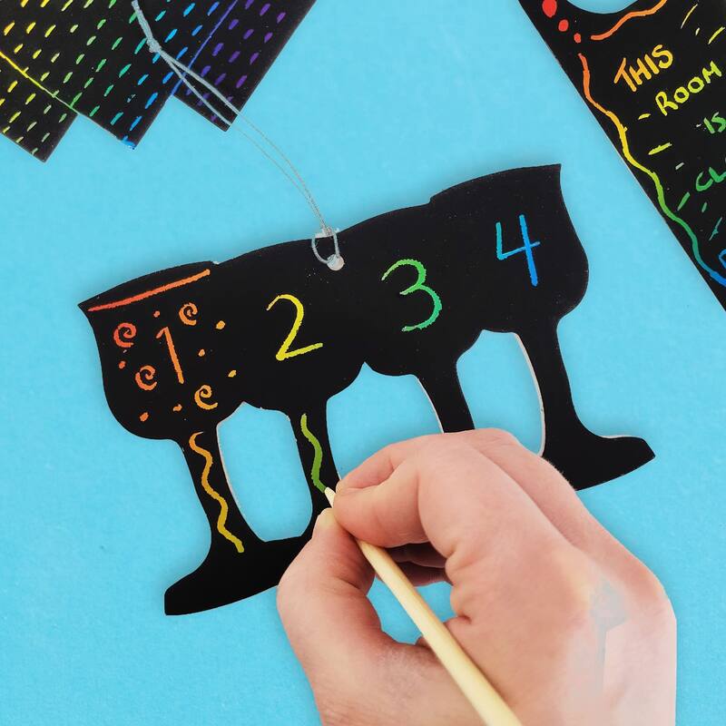 8" "Passover Scratch Art" Card Game with Paper Kit