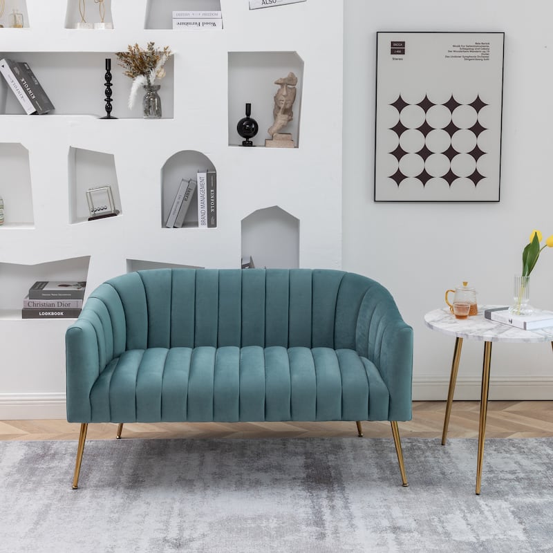 SEYNAR Velvet Upholstered Accent Chair and Loveseat Set