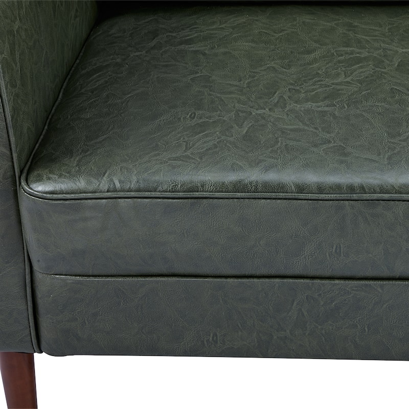 Sedona Modern Loveseat Sofa, Faux Linen / Vegan Leather Couch